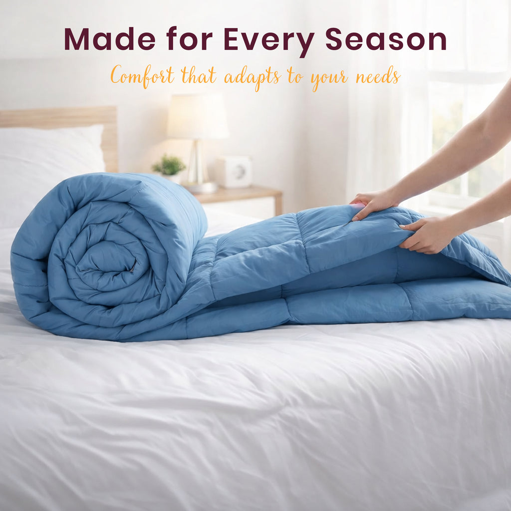 Reversible Comforter | Cobalt & Charcoal