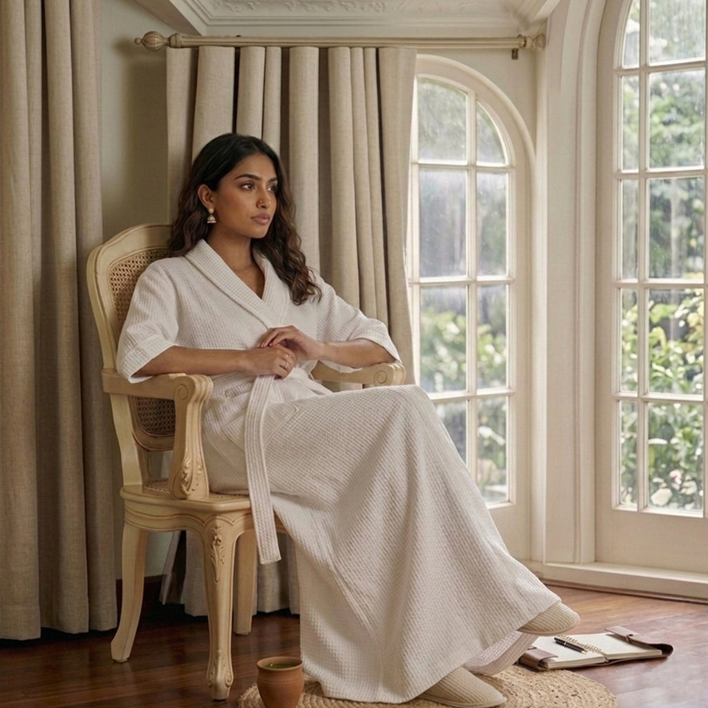 White Waffle Bathrobe