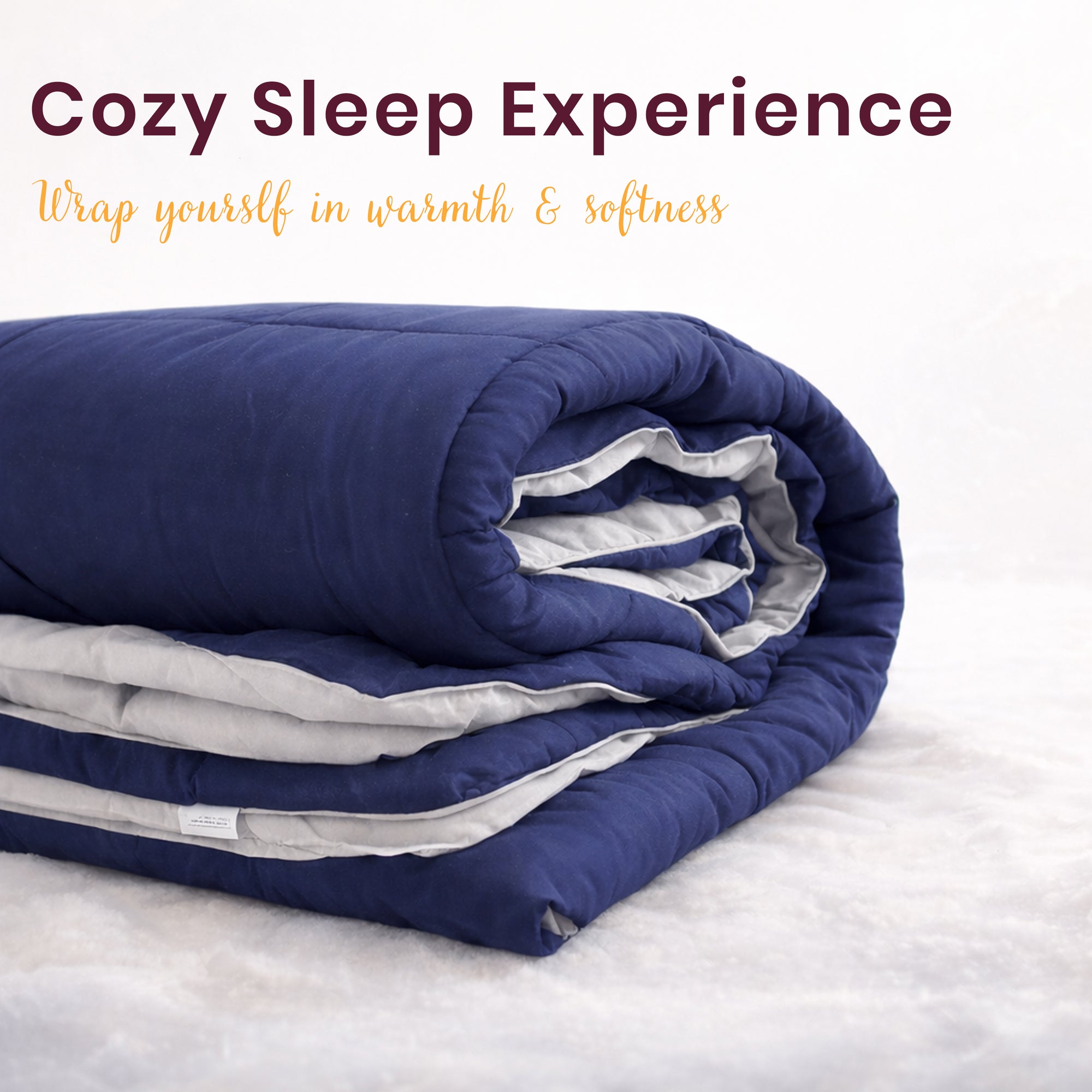 Reversible Comforter | Navy & Silver Gray