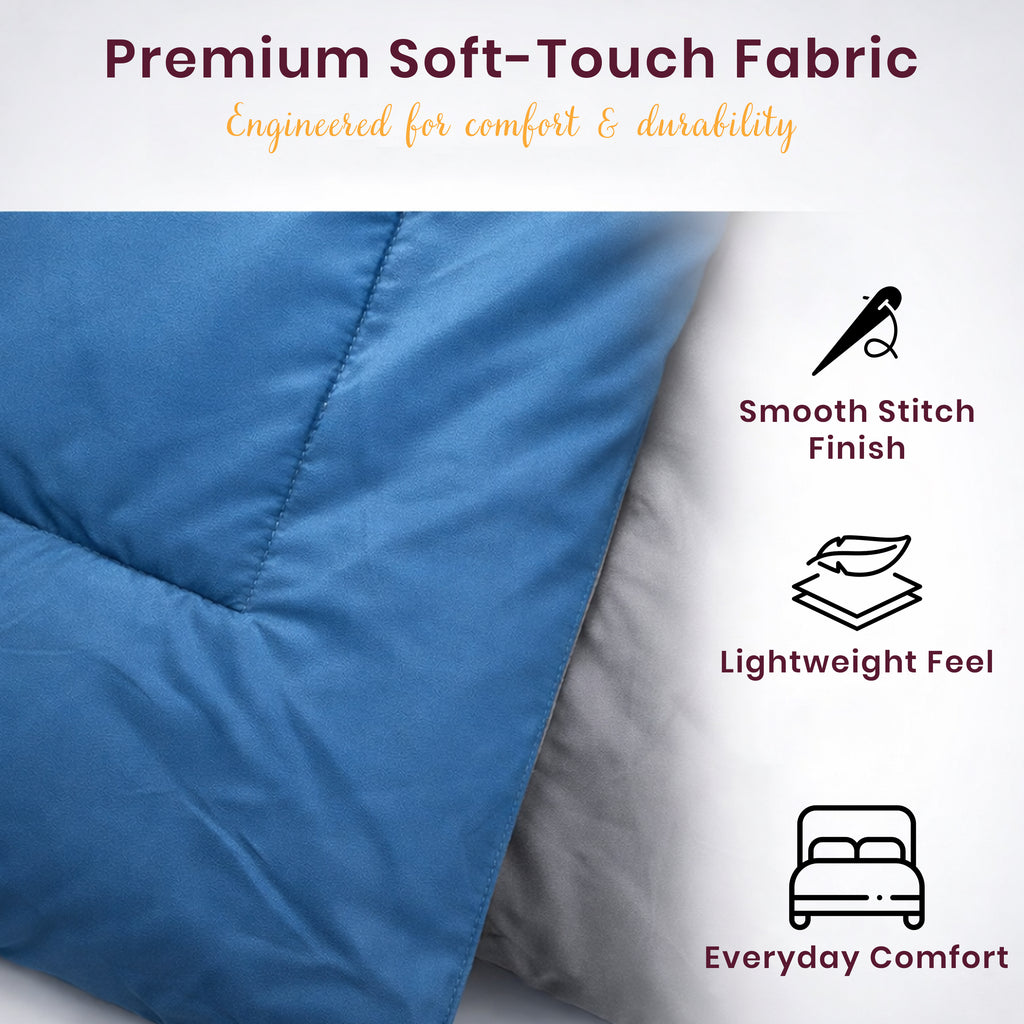 Reversible Comforter | Cobalt & Charcoal