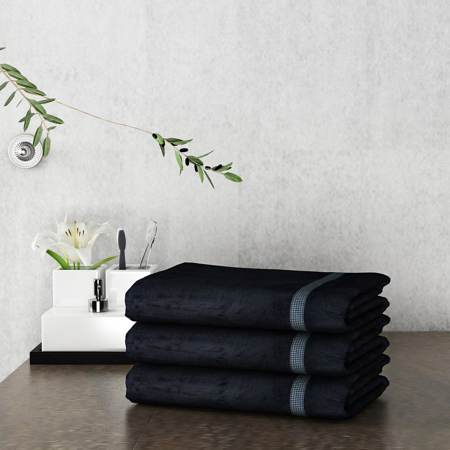 Black Bath Towel, Premium Towel, Cotton Towel, 100% Premium Towel, Colour Towel, Home Towel, Super Absorbent, Super Absorbent Towel, Durable Towel, Easy Care Towel
 