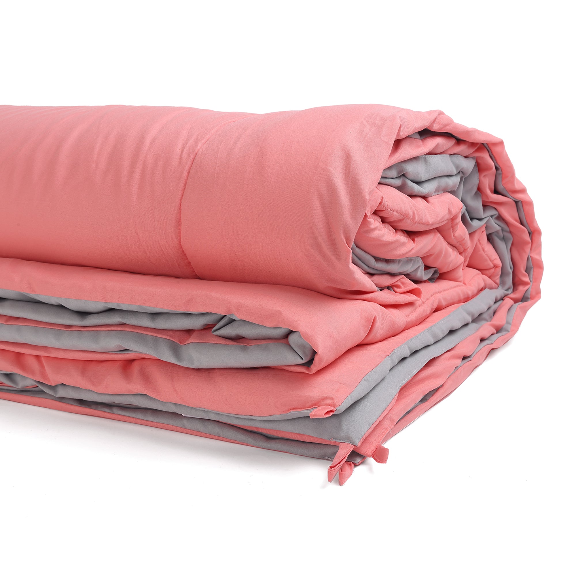 CORAL & SMOKE ,REVERSIBLE COMFORTER, SINGLE REVERSIBLE COMFORTER, DOUBLE REVERSIBLE COMFORTER,  SINGLE COMFORETER, DOUBLE COMFORTER, 180 GSM, MICROFIBRE, LIGHT WEIGHT, EASY CARE, MACHINE WASH, SUPER SOFT, SINGLE DUVET, DOUBLE DUVET, DUVET, COMFORTER.  