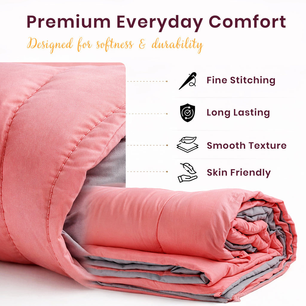 Reversible Comforter | Coral & Smoke