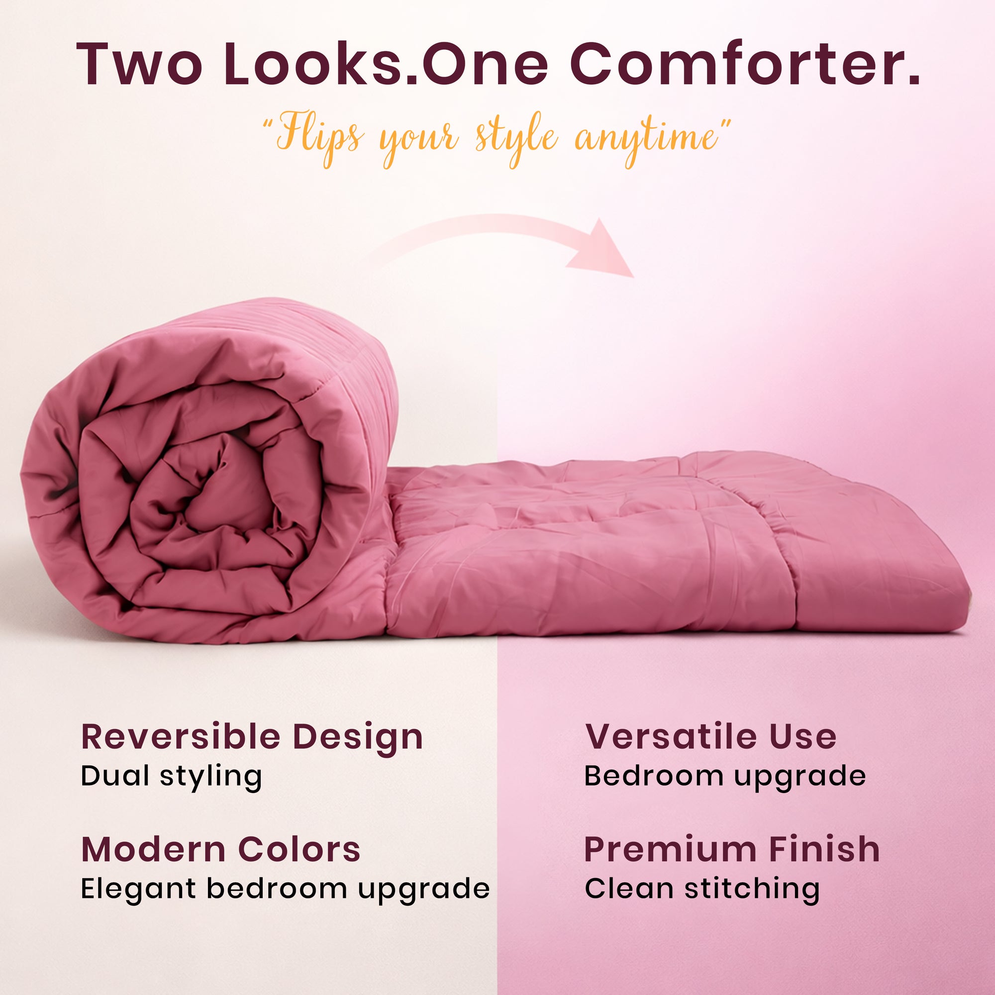 Reversible Comforter | Berry & Sand