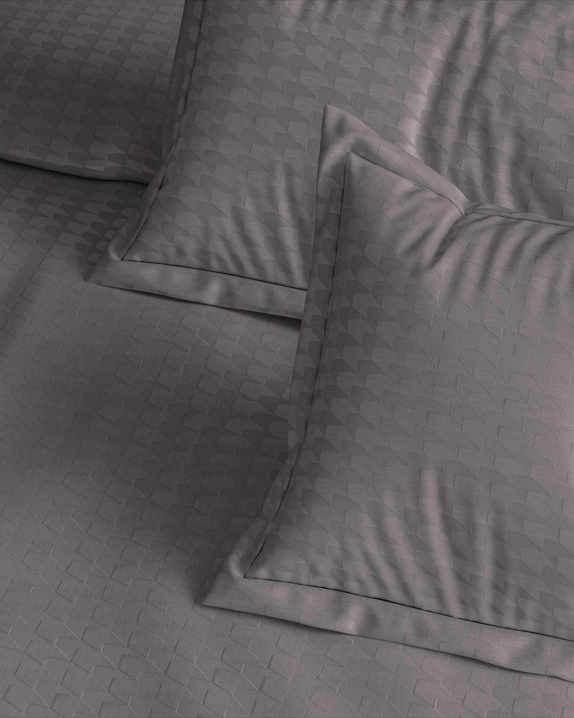 Houndstooth 300 TC King Size Jacquard Bedding Set