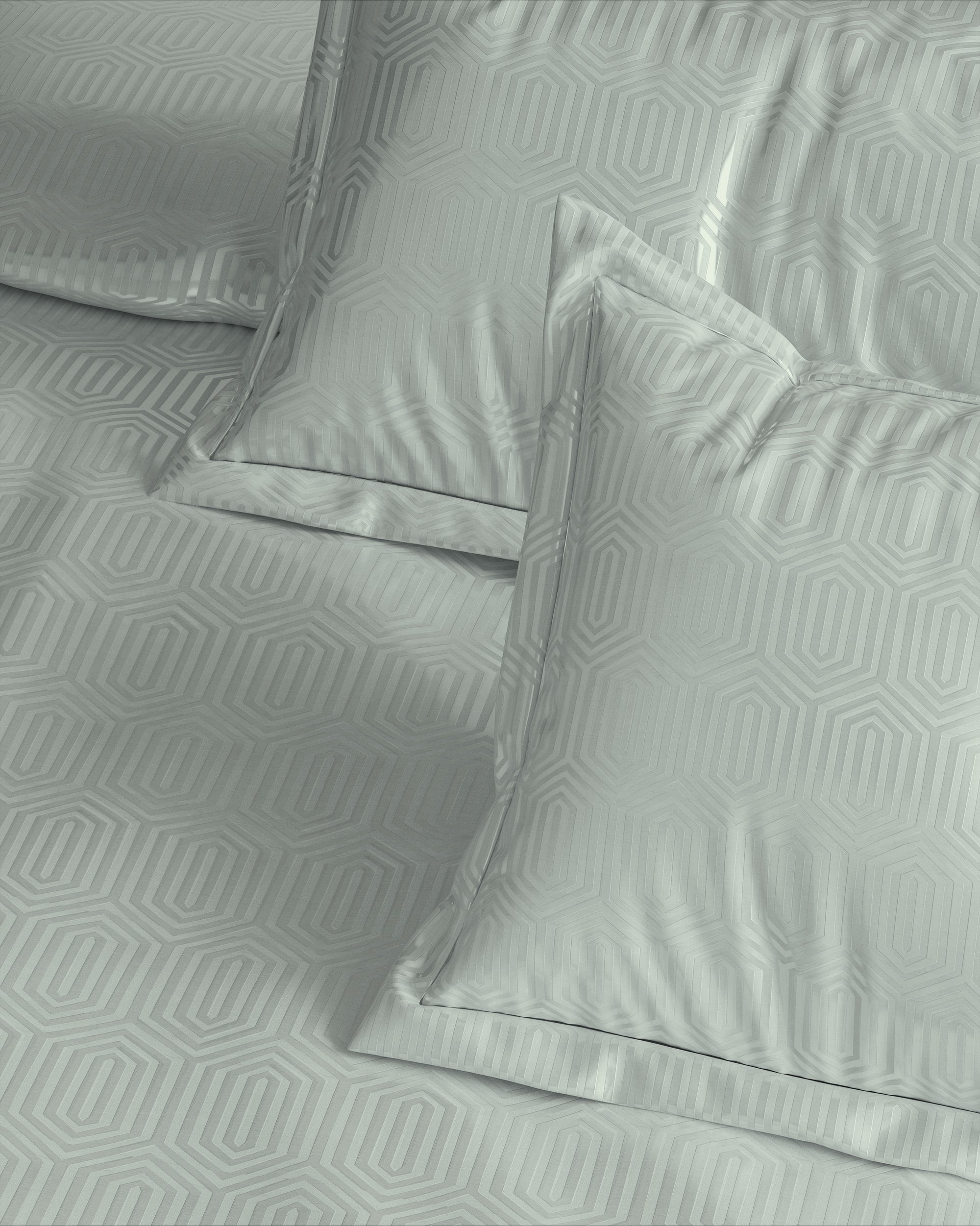 Geometric 300 TC King Size Jacquard Bedding Set