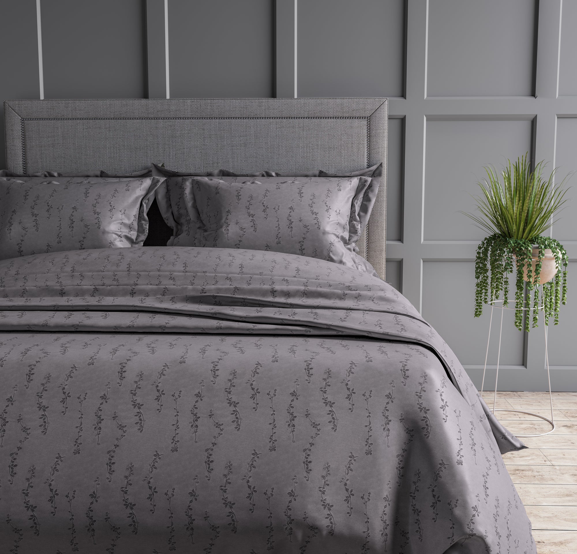 Floral 300 TC King Size Jacquard Bedding Set