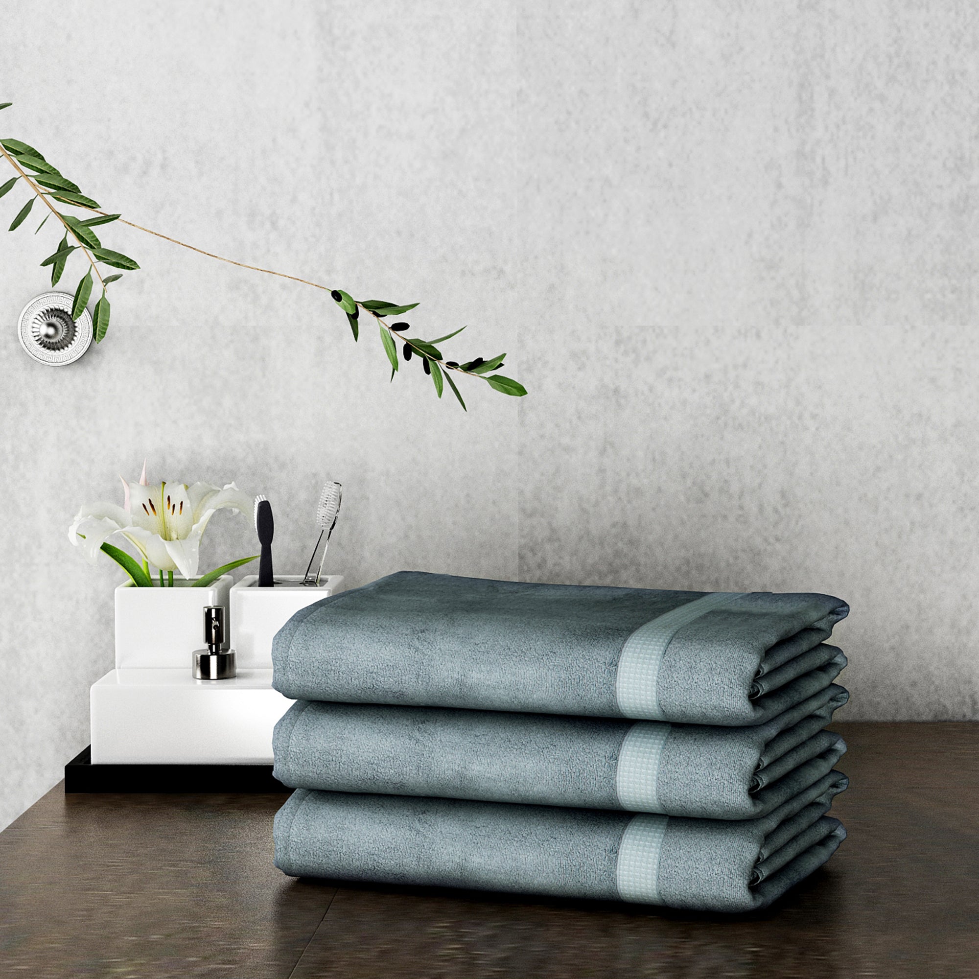 Gray Bath Towel, Premium Towel, Cotton Towel, 100% Premium Towel, Colour Towel, Home Towel, Super Absorbent, Super Absorbent Towel, Durable Towel, Easy Care Towel

