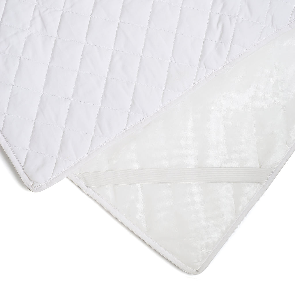 MATTRESS PROTECTOR, WHITE MATTRESS PROTECTOR, WATERPROOF, CORNER ELASTIC, MACHINE WASH, DIAMOND STITCHING, DURABLE, 100% COTTON, SINGLE MATTRESS PROTECTOR, DOUBLE MATTRESS PROTECTOR.