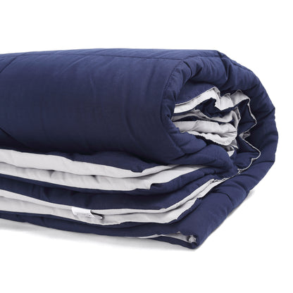 NAVY & SILVER GRAY , REVERSIBLE COMFORTER, SINGLE REVERSIBLE COMFORTER, DOUBLE REVERSIBLE COMFORTER,  SINGLE COMFORETER, DOUBLE COMFORTER, 180 GSM, MICROFIBRE, LIGHT WEIGHT, EASY CARE, MACHINE WASH, SUPER SOFT, SINGLE DUVET, DOUBLE DUVET, DUVET, COMFORTER.  
