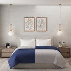 NAVY & SILVER GRAY , REVERSIBLE COMFORTER, SINGLE REVERSIBLE COMFORTER, DOUBLE REVERSIBLE COMFORTER,  SINGLE COMFORETER, DOUBLE COMFORTER, 180 GSM, MICROFIBRE, LIGHT WEIGHT, EASY CARE, MACHINE WASH, SUPER SOFT, SINGLE DUVET, DOUBLE DUVET, DUVET, COMFORTER.  