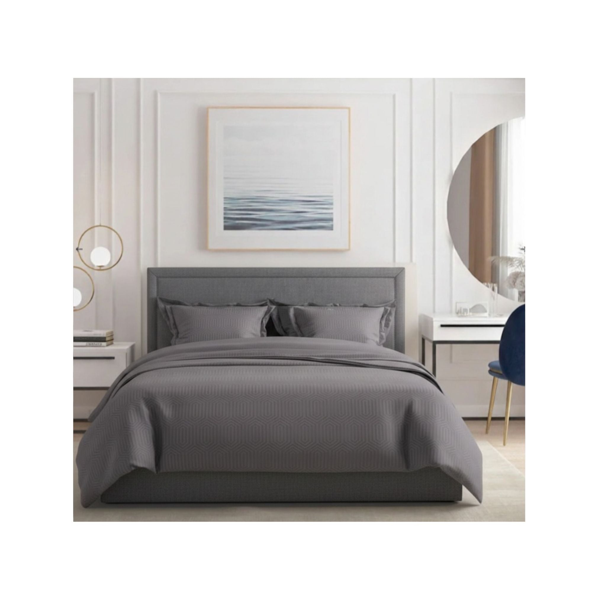 Geometric 300 TC King Size Jacquard Bedding Set