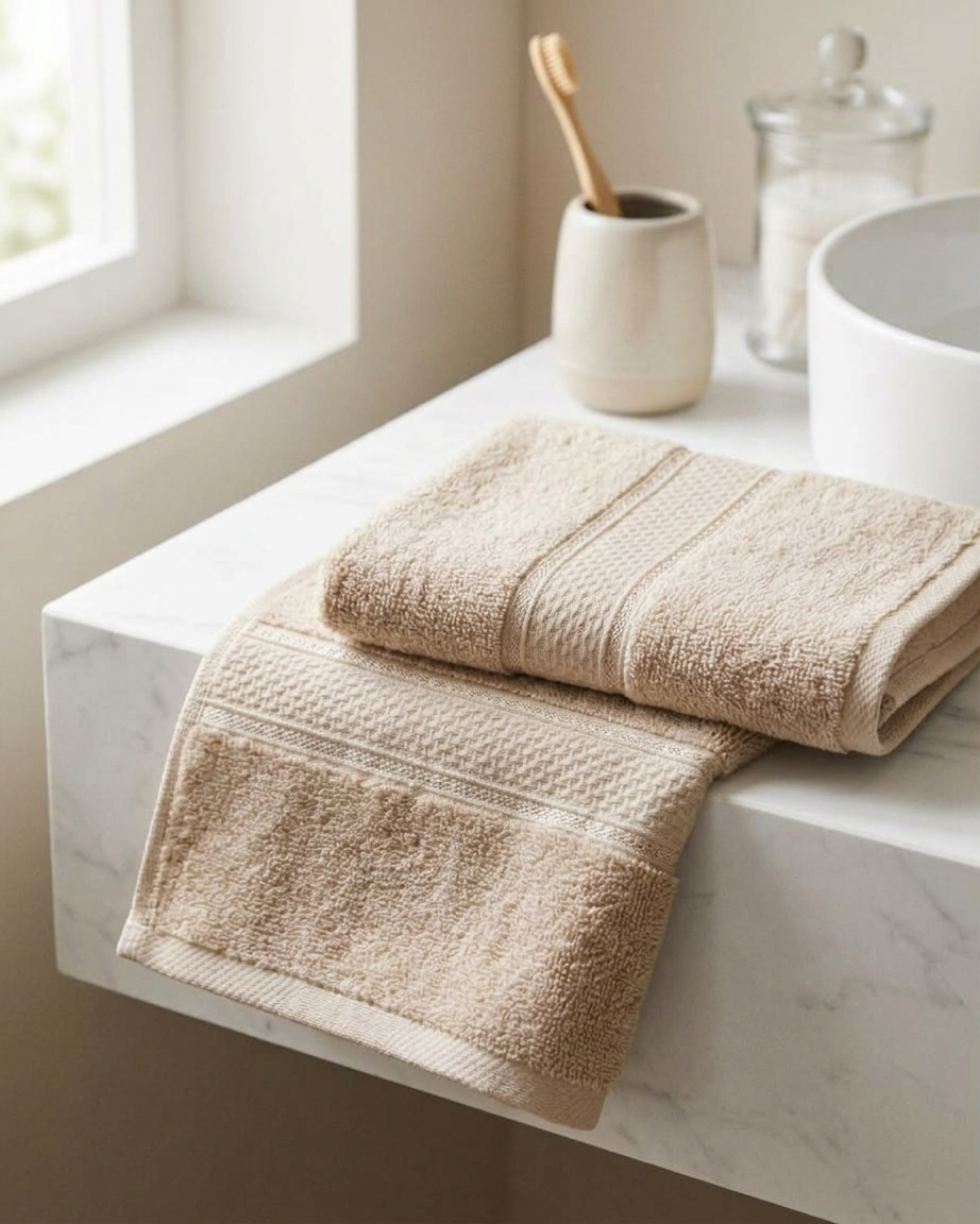 Beige Hand Towel | Pack Of 2)