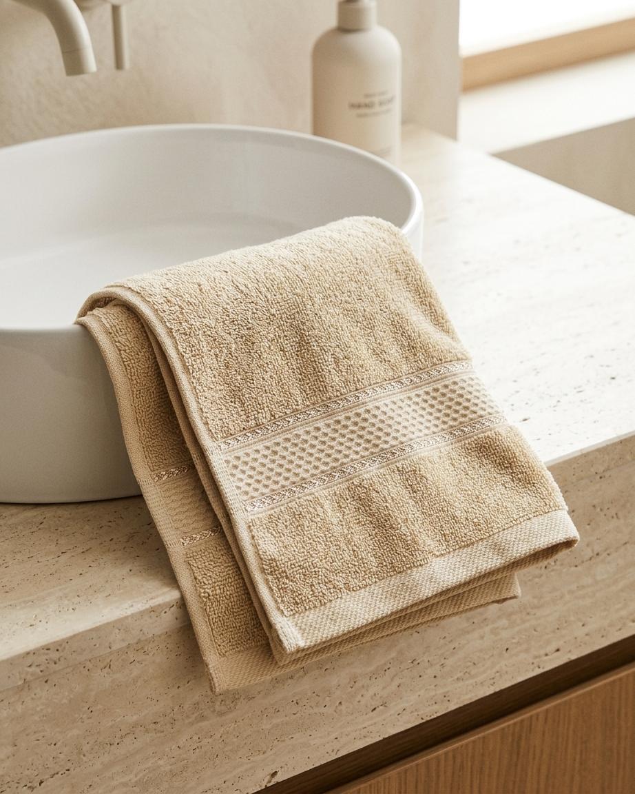Beige Hand Towel | Pack Of 2)