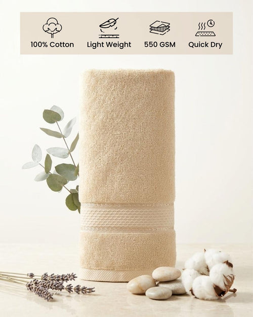 Beige Hand Towel | Pack Of 2)