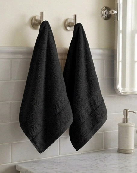 Black Hand Towels | Pack of 2