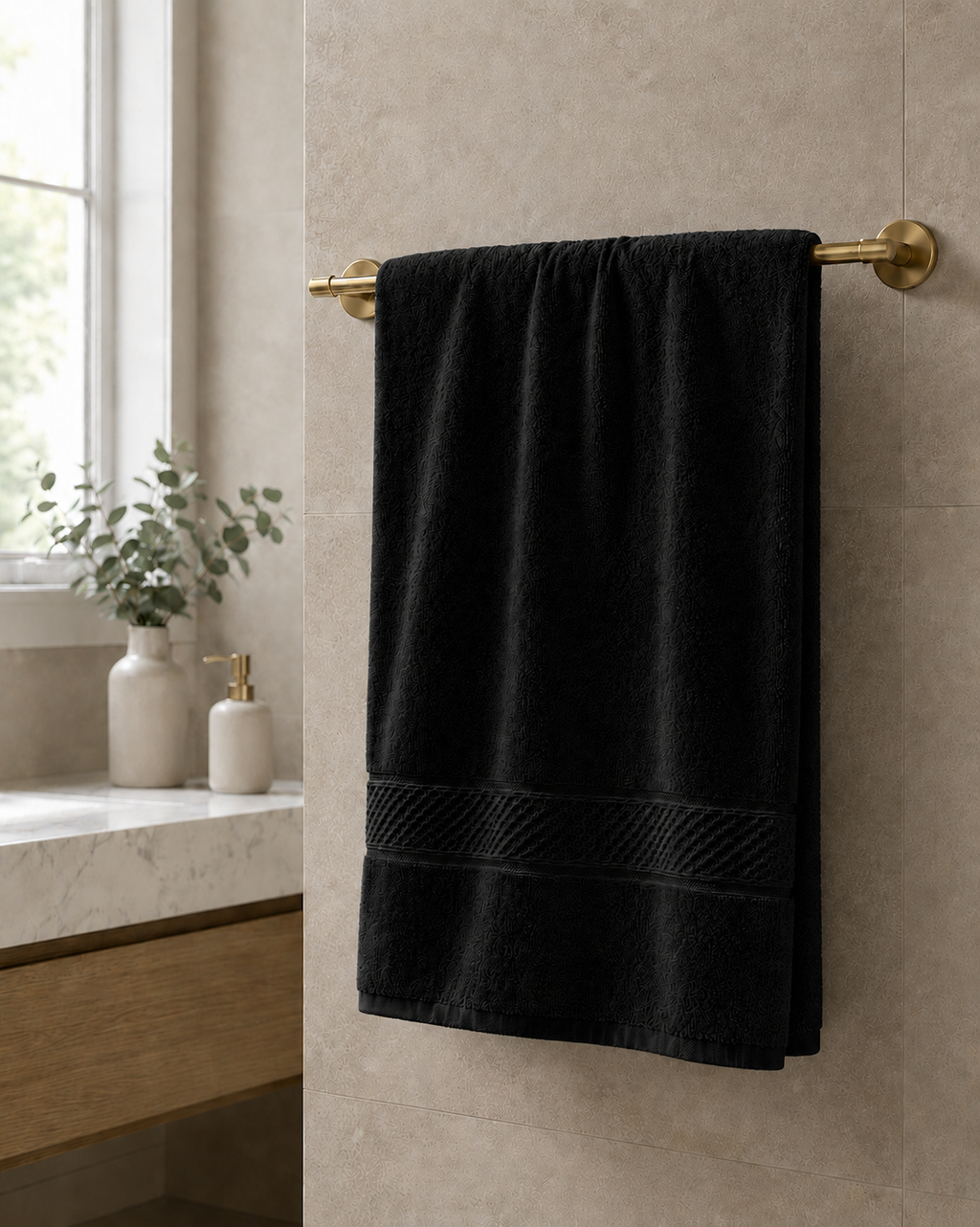 Black Bath Towel