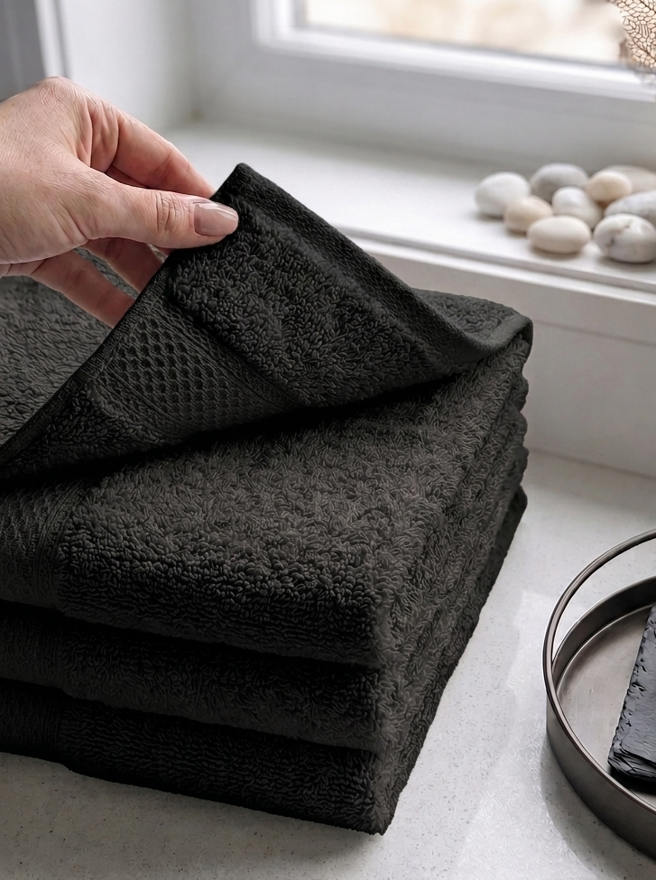 Black Hand Towels | Pack of 2