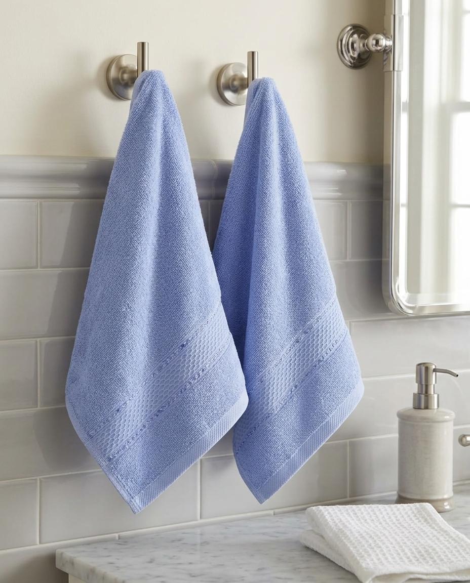 Light Blue Hand Towels | Pack of 2