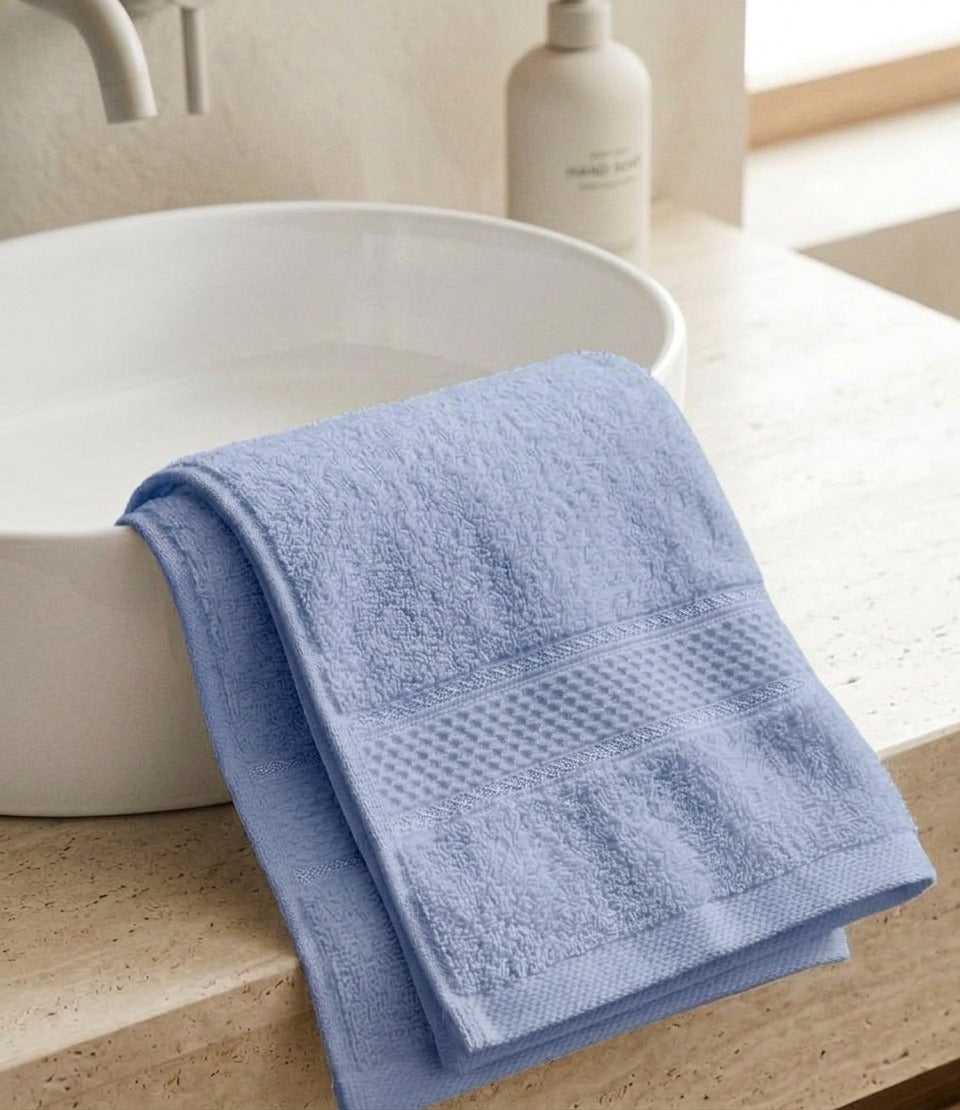 Light Blue Hand Towels | Pack of 2