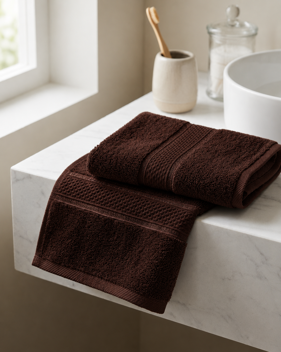 Brown Hand Towels | Pack of 2