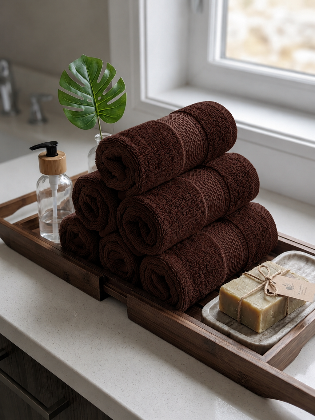 Brown Hand Towels | Pack of 2