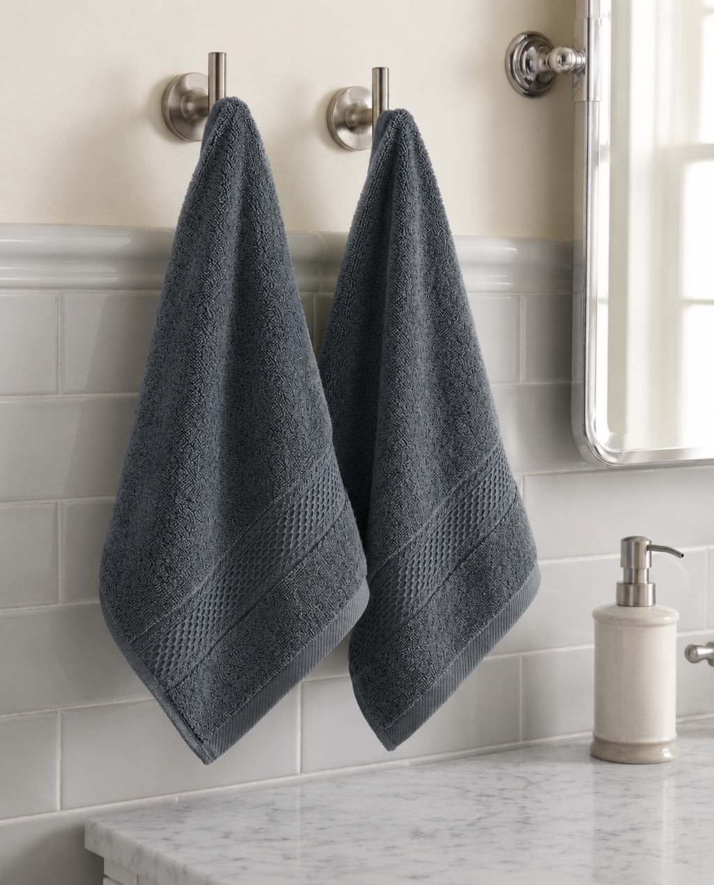 Grey Hand Towels | Pack of 2