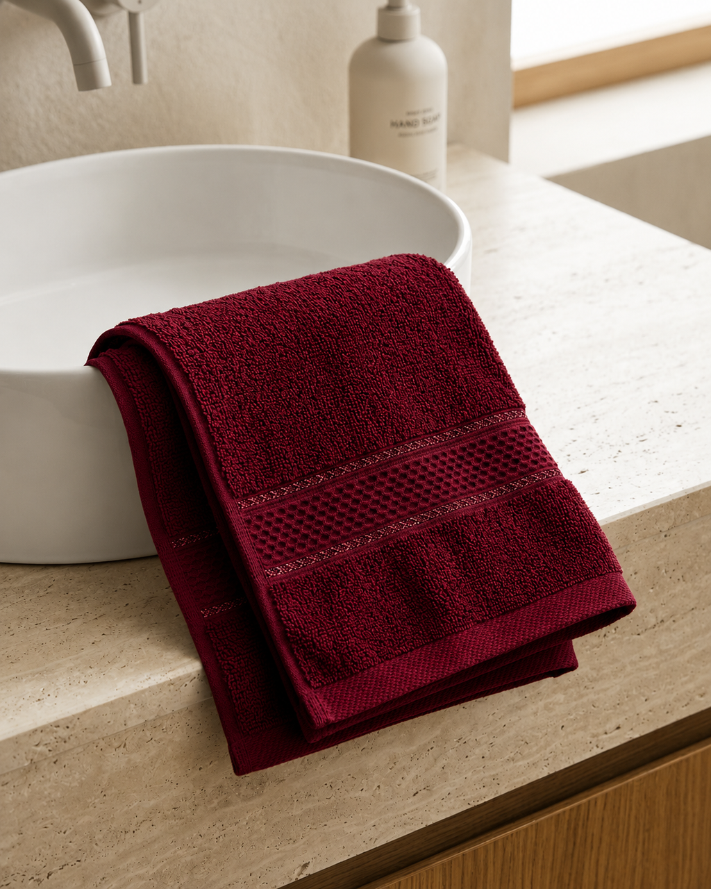 Maroon Hand Towels | Pack of 2
