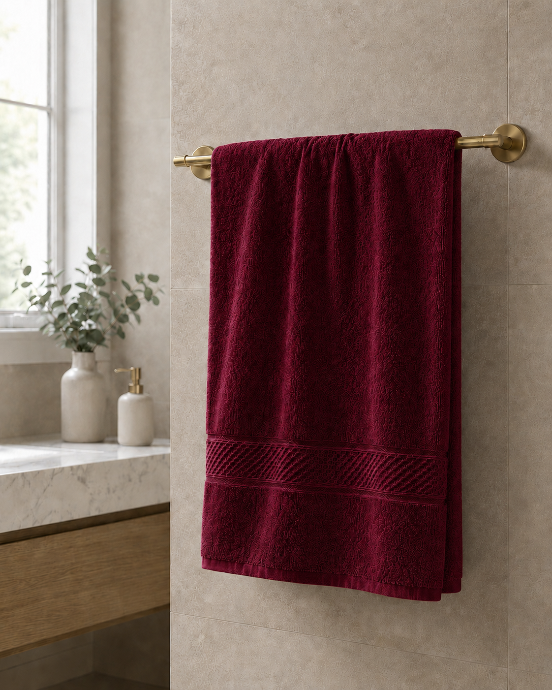 Maroon Bath Towel