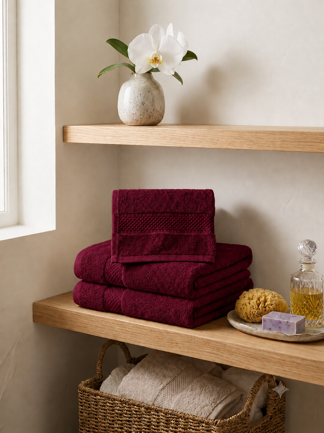 Maroon Bath Towel