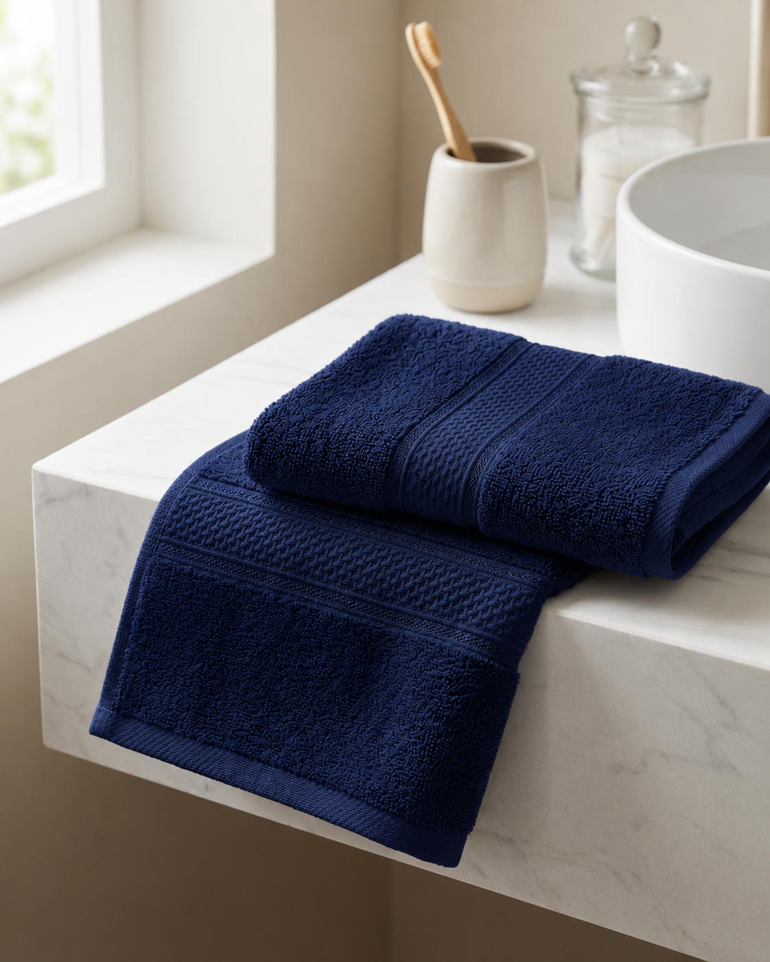 Navy Hand Towel | Pack of 2