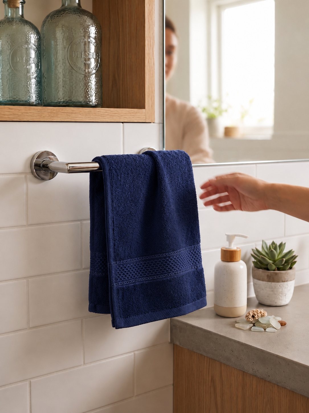 Navy Hand Towel | Pack of 2