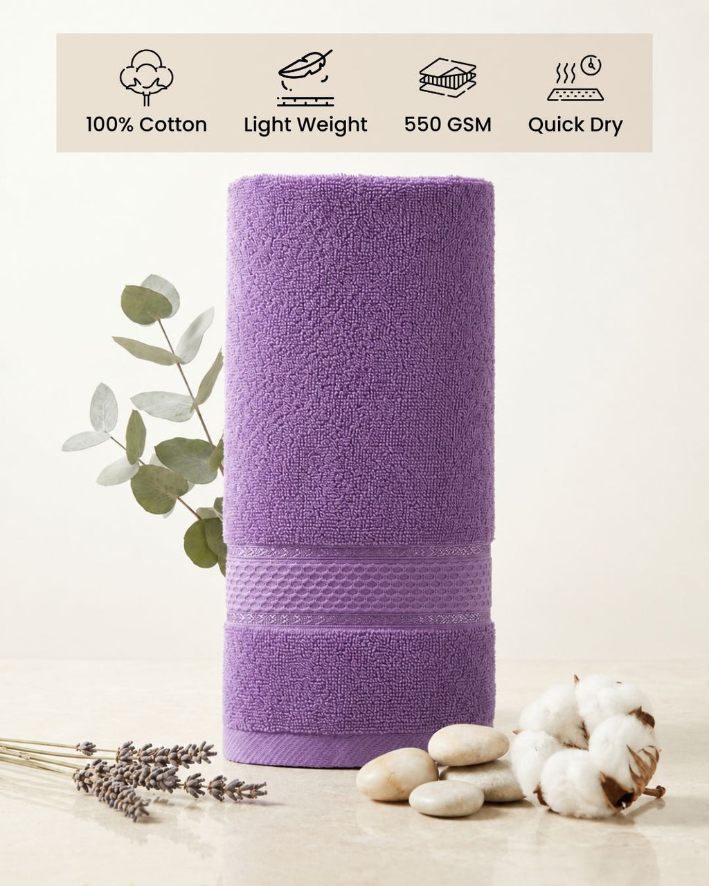 Lavender Hand Towels | Pack of 2