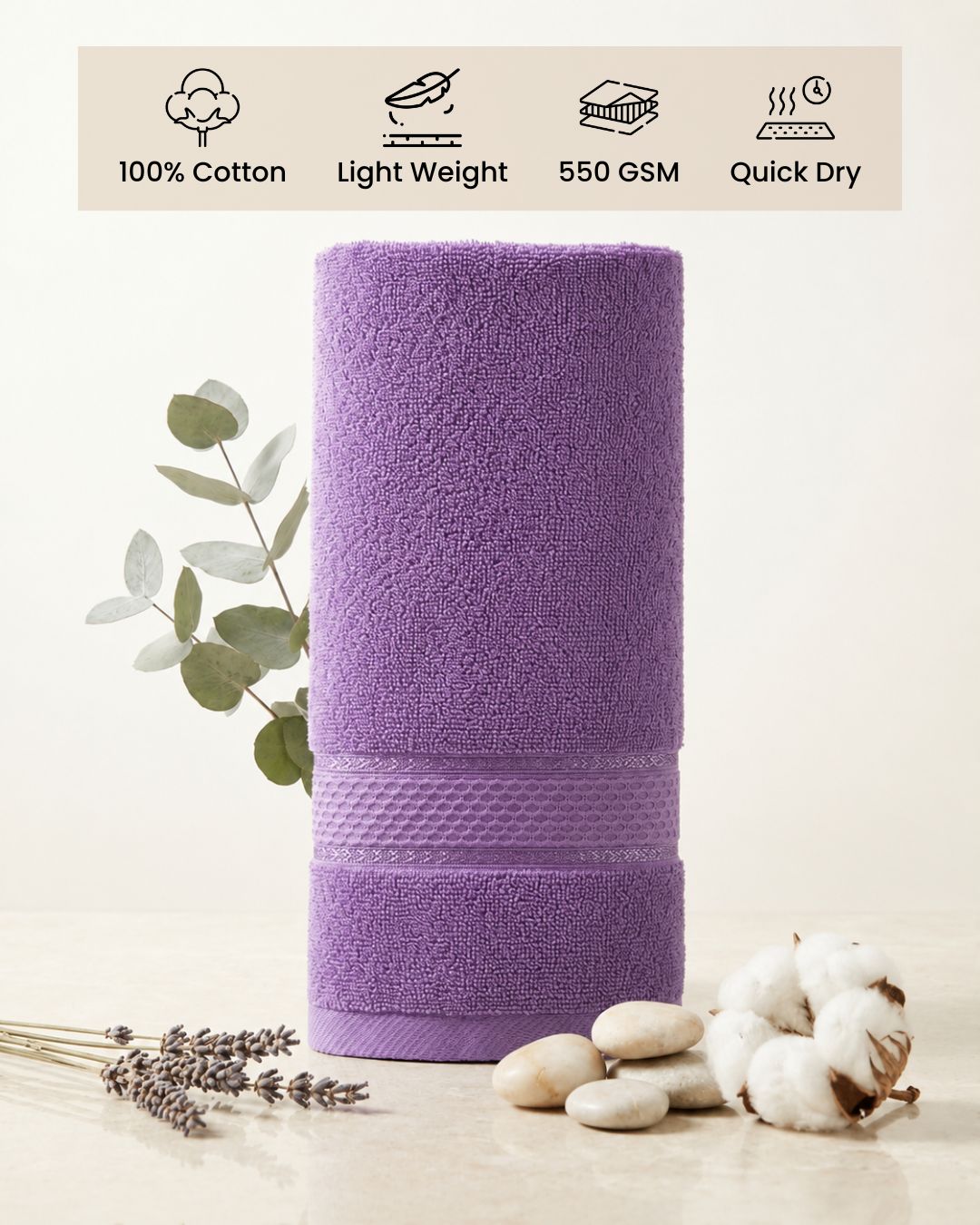 Lavender Hand Towels | Pack of 2