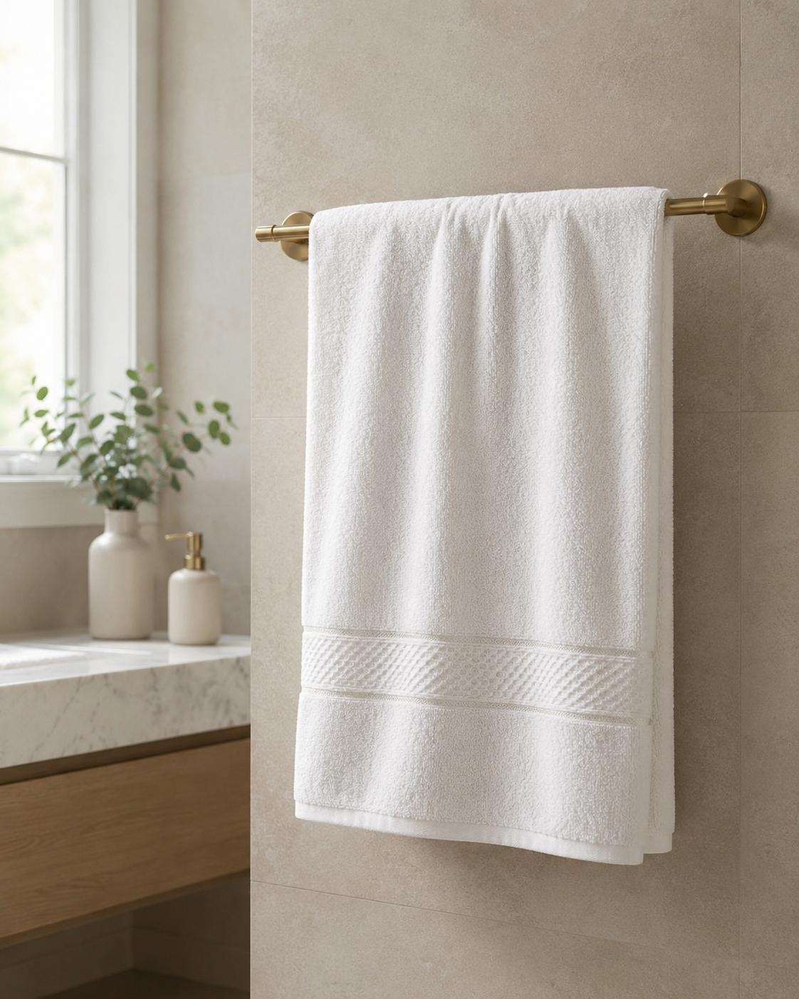 White Bath Towel