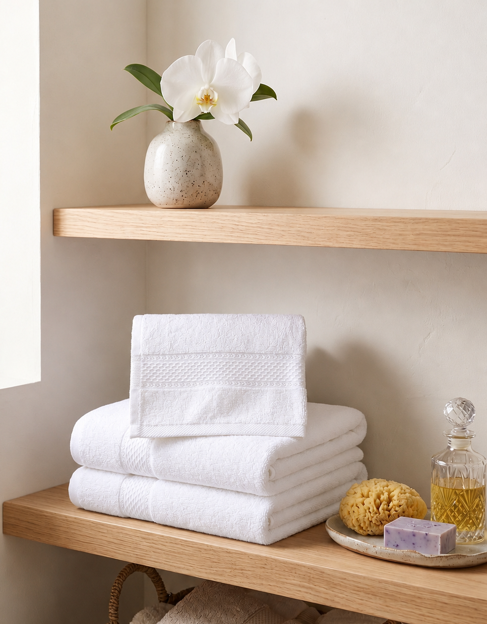 White Bath Towel
