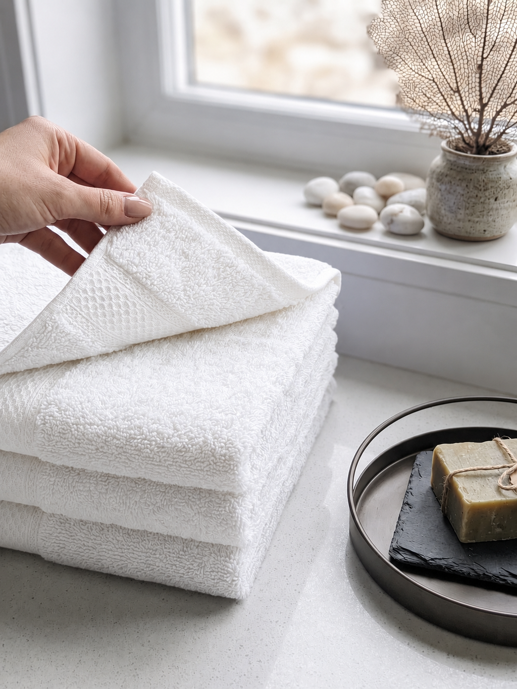 White Hand Towels | Pack of 2